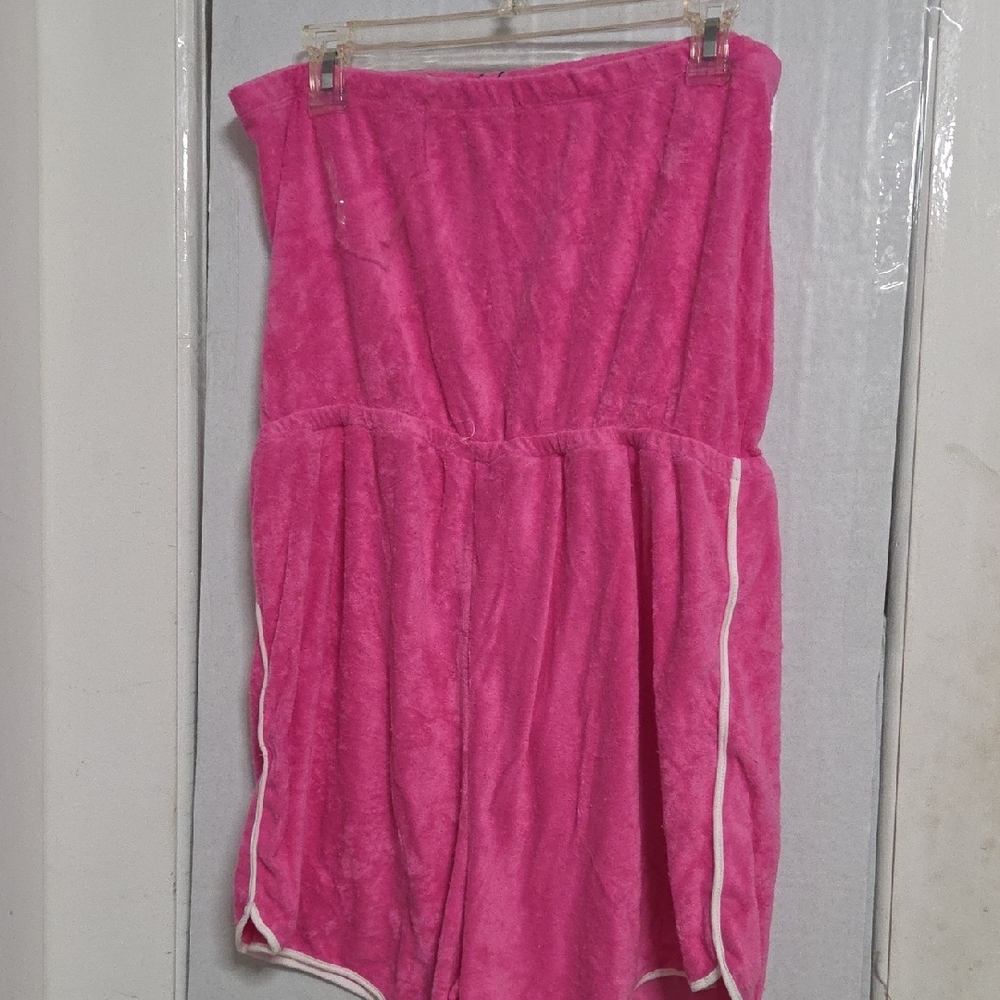 Fashion Nova Pink Terry Leema Tube Romper Size 1x [1116] - Picture 4 of 5